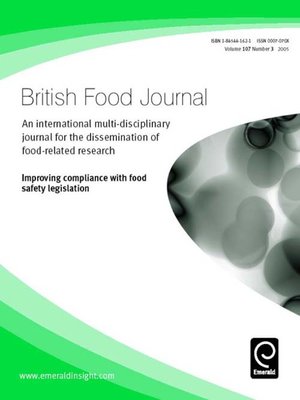 cover image of British Food Journal, Volume 107, Issue 3